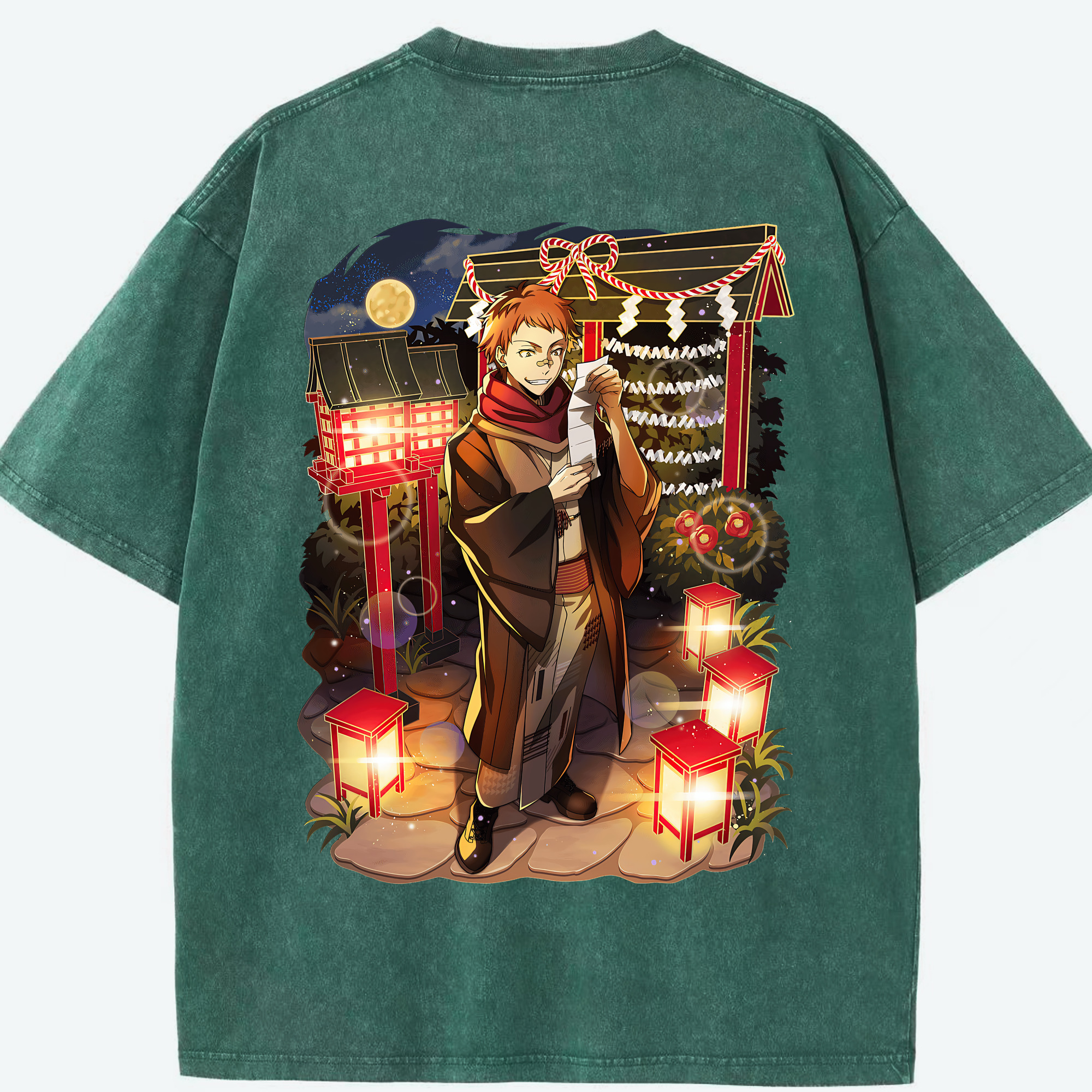 （画像用） 文豪ストレイドッグス Bungo Stray Dogs 綿100% ヴィンテージ風 半袖Tシャツ（背面プリント）